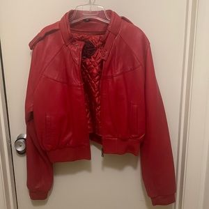 Knoles & Carter red leather bomber jacket